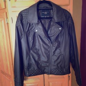 Brown faux leather coat